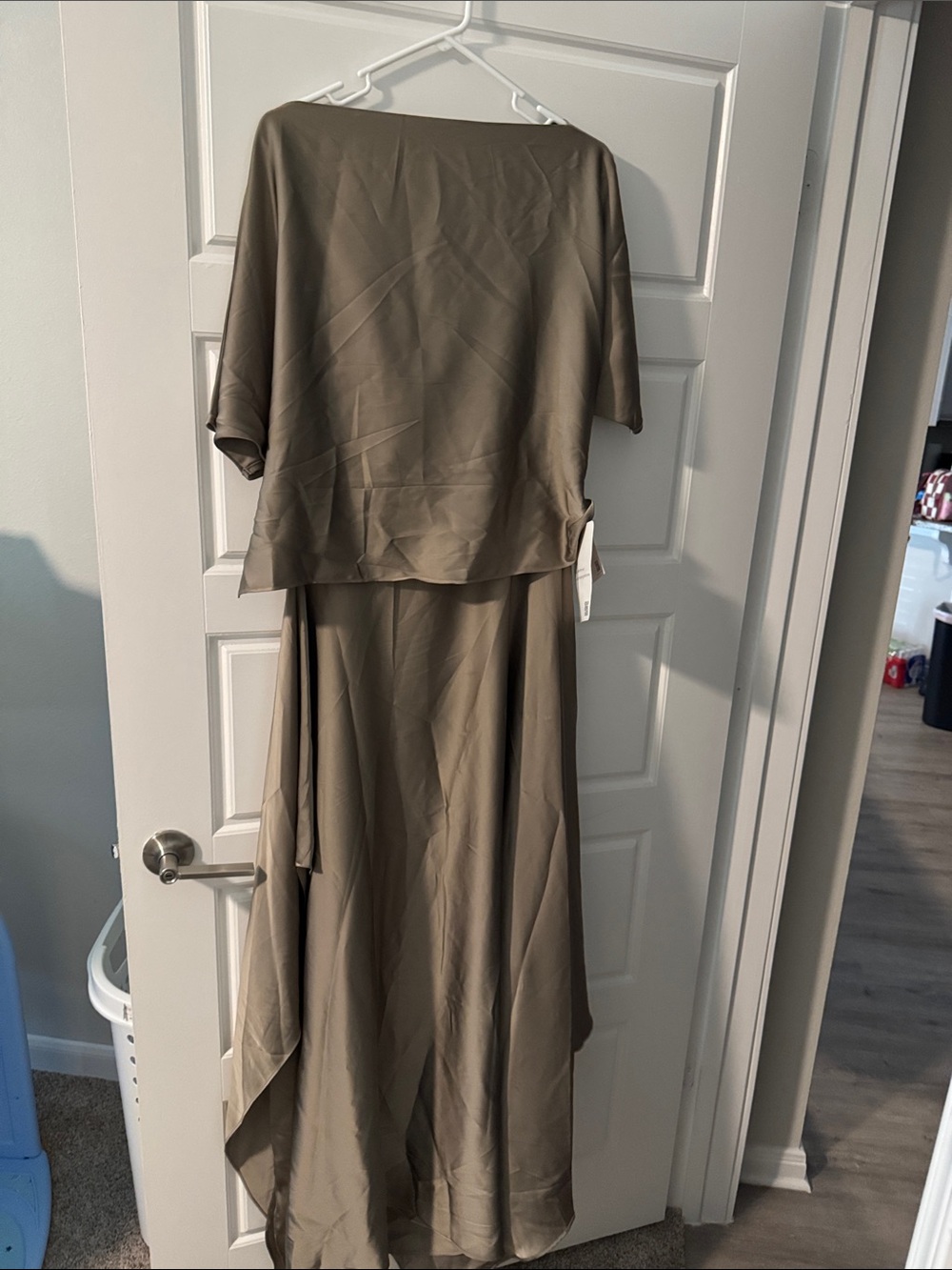 Chicwish Taupe Maxi Dress with Overlay